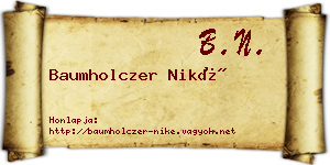 Baumholczer Niké névjegykártya